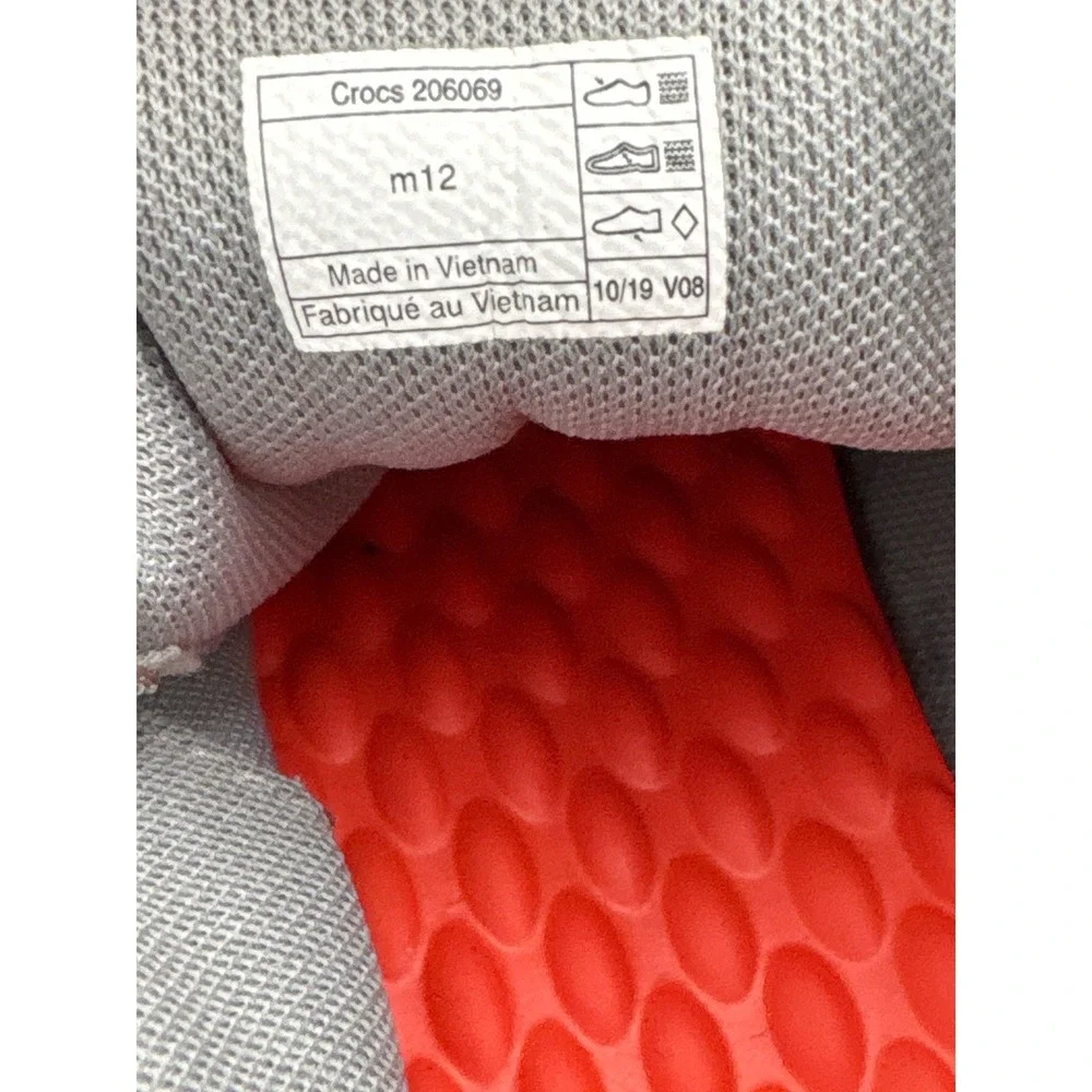 Crocs LiteRide Modform Slip-On Shoes Mens 12 Grey White Sneaker 206069